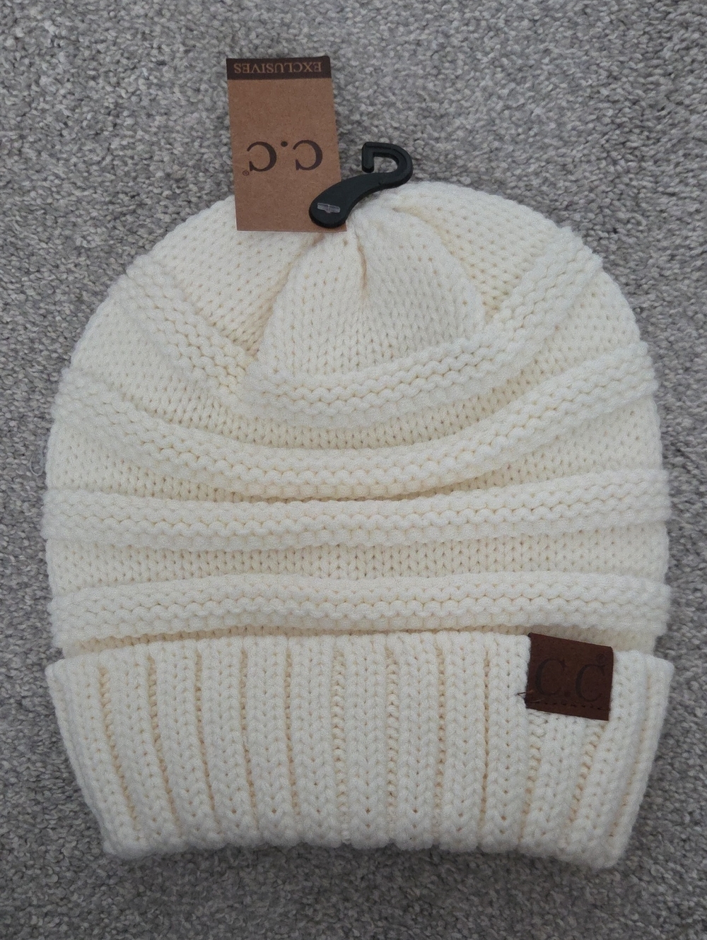 C.C | Ivory Knit Cuffed Beanie